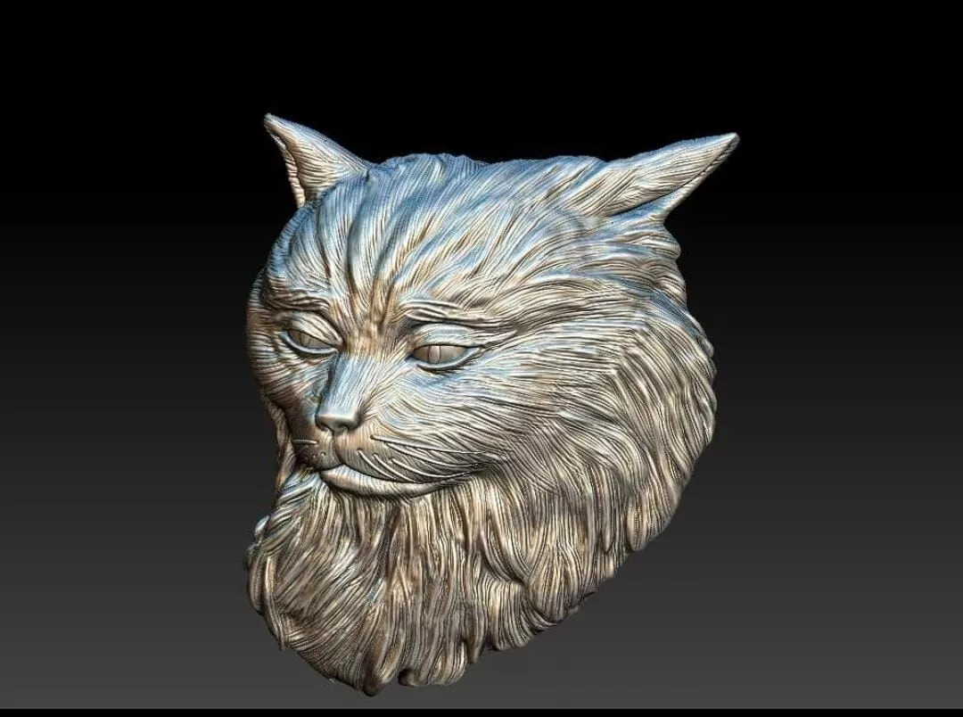 Cat model silver head 3D print model