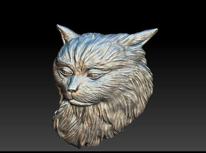 Cat model silver head 3D print model
