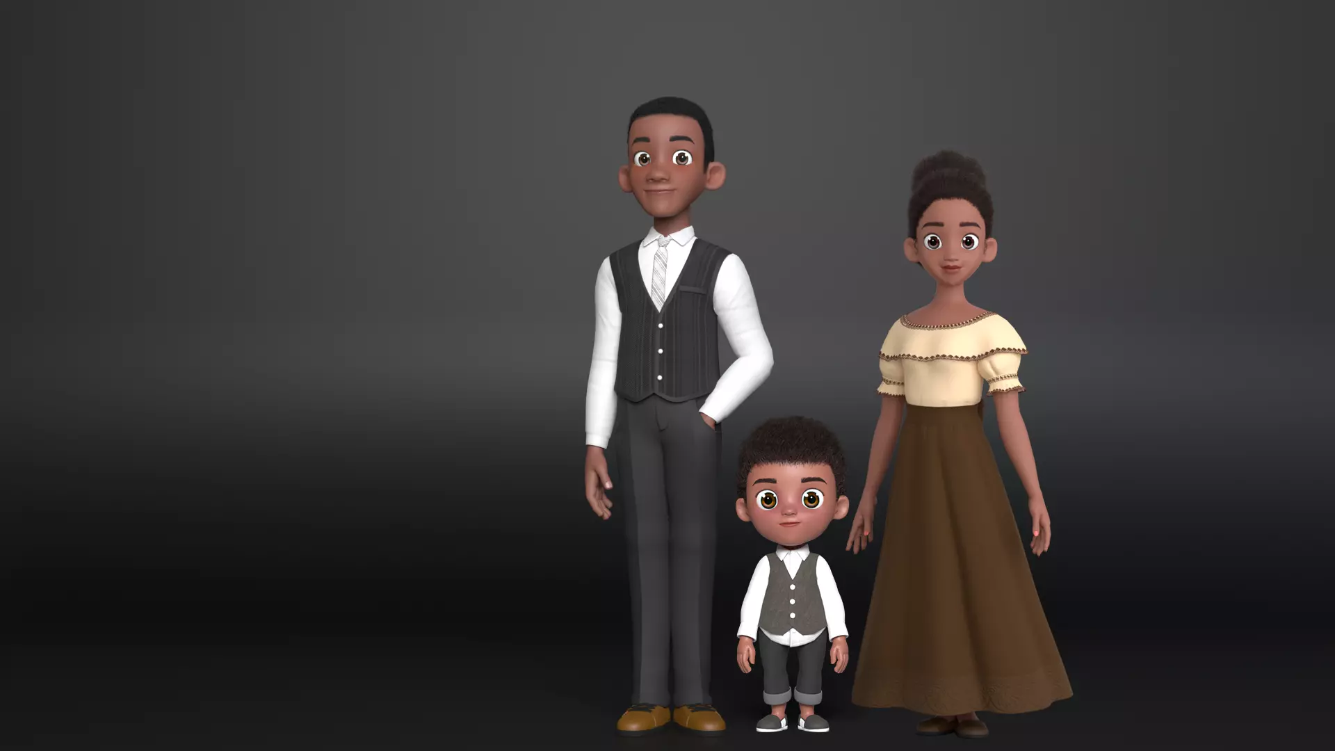 3D Cartoon Character Family 3D Model Collection_0