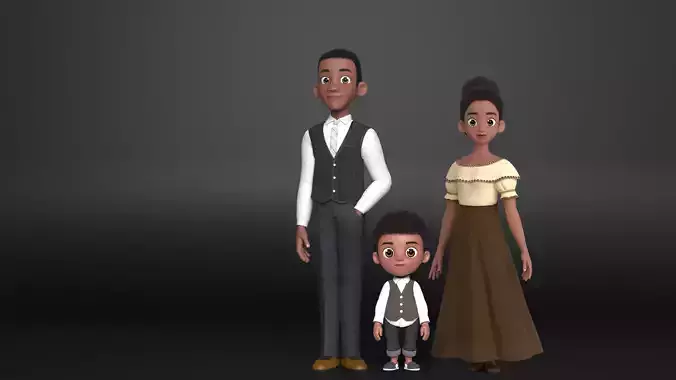 3D Cartoon Character Family 3D Model Collection 3D Cartoon Character Family 3D Model Collection