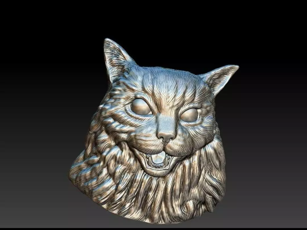 Cat Model silver head 3D print model