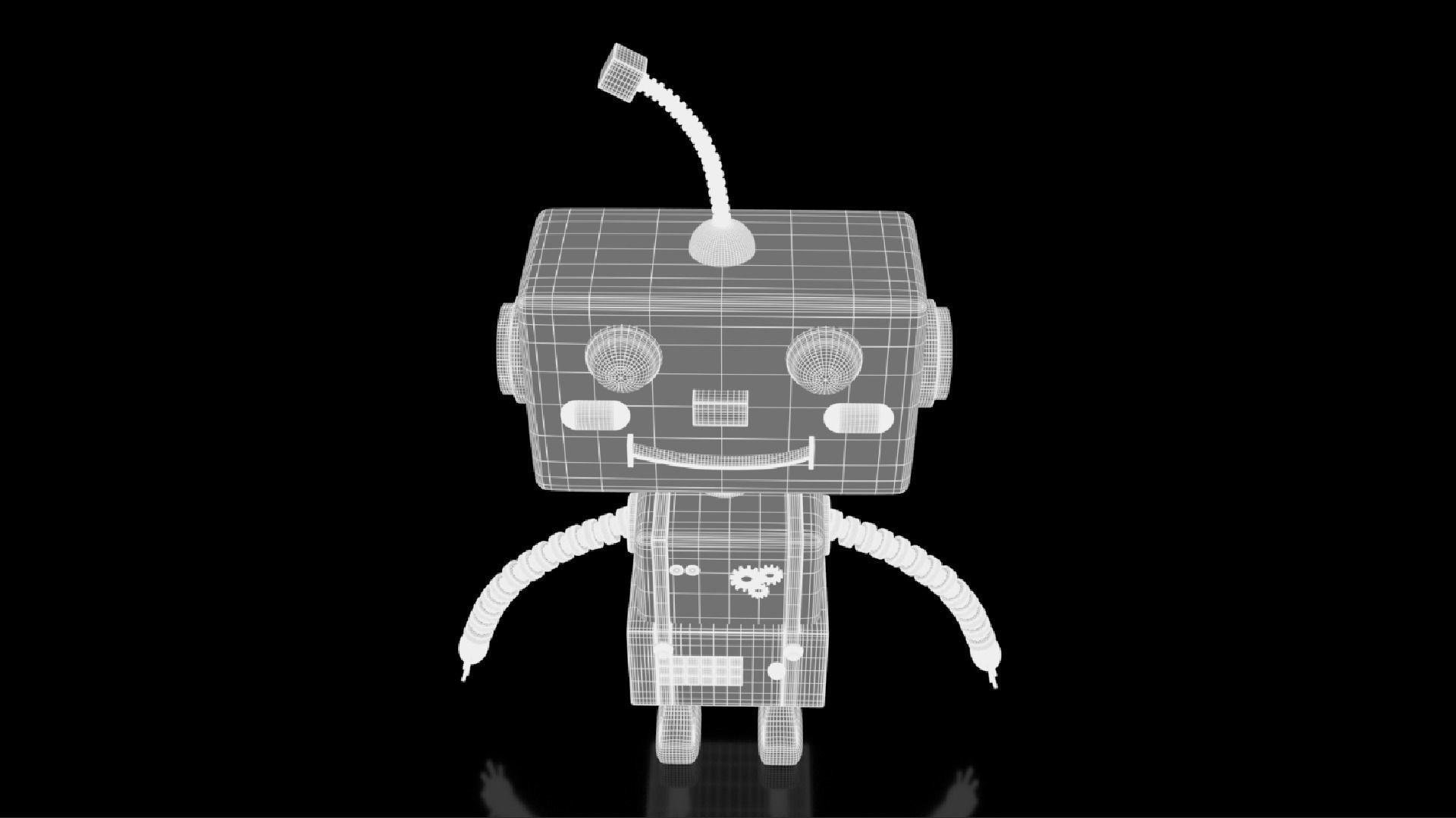 Robotic toy robot Low-poly 3D model_13