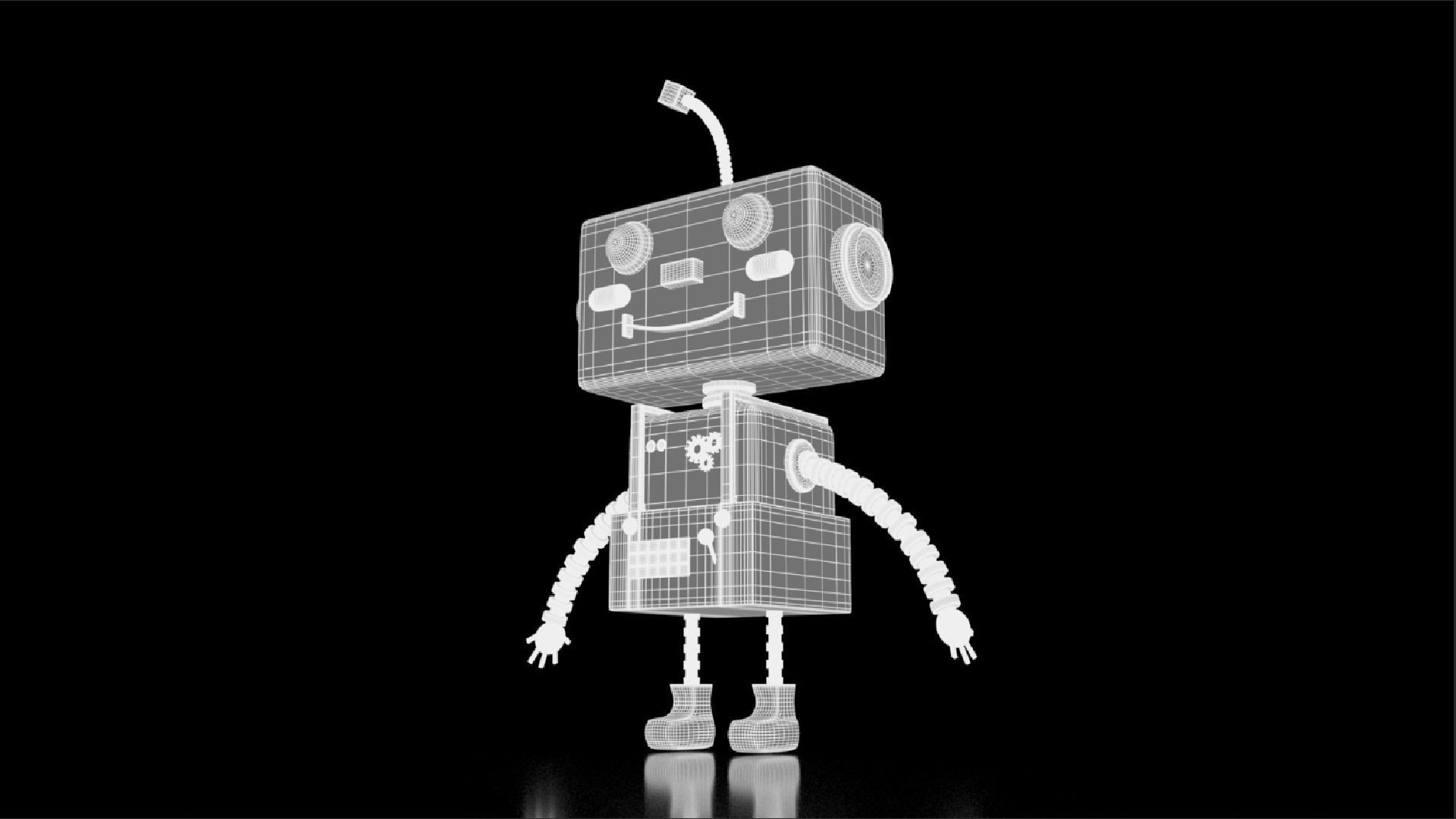 Robotic toy robot Low-poly 3D model_15