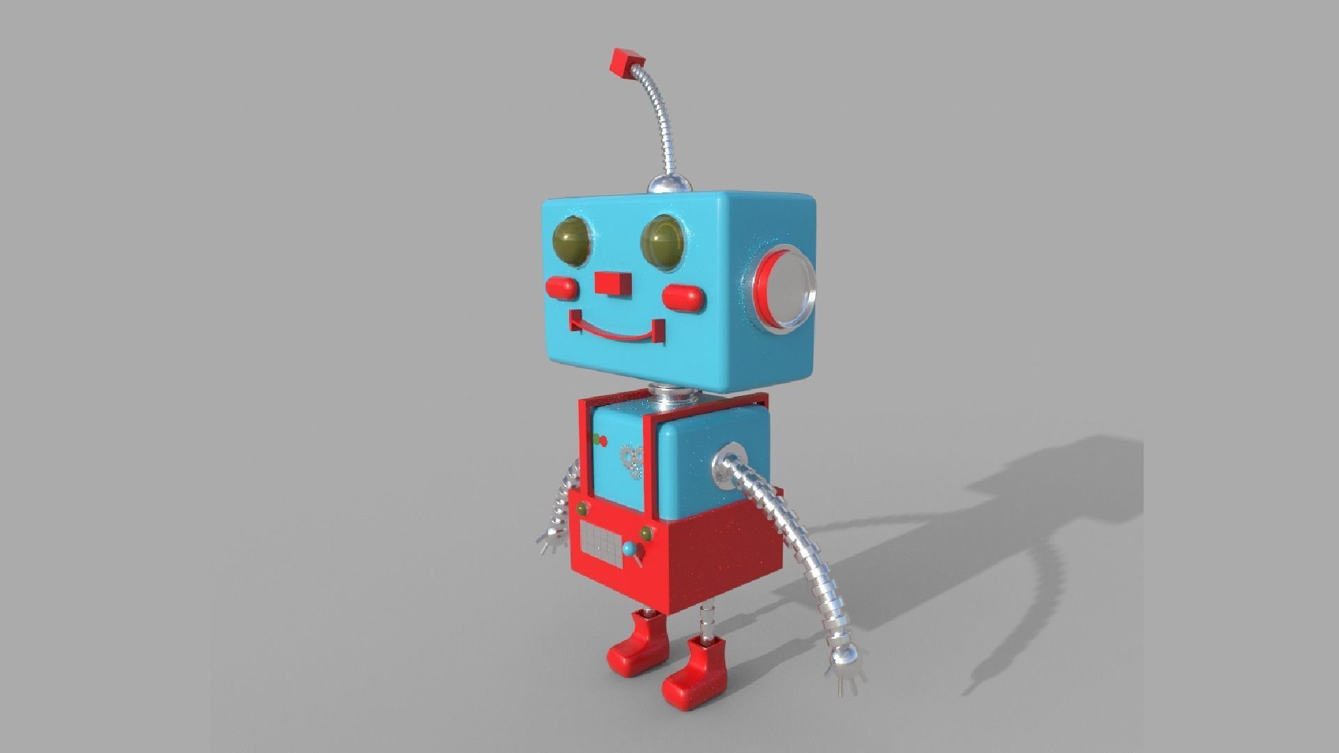 Robotic toy robot Low-poly 3D model_1