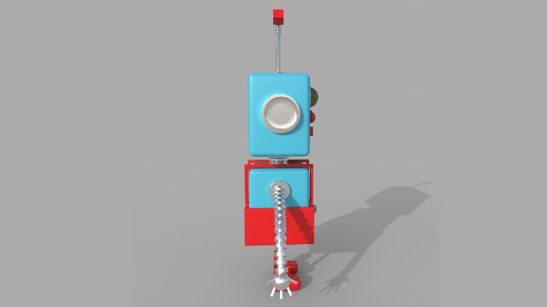 Robotic toy robot Low-poly 3D model_6