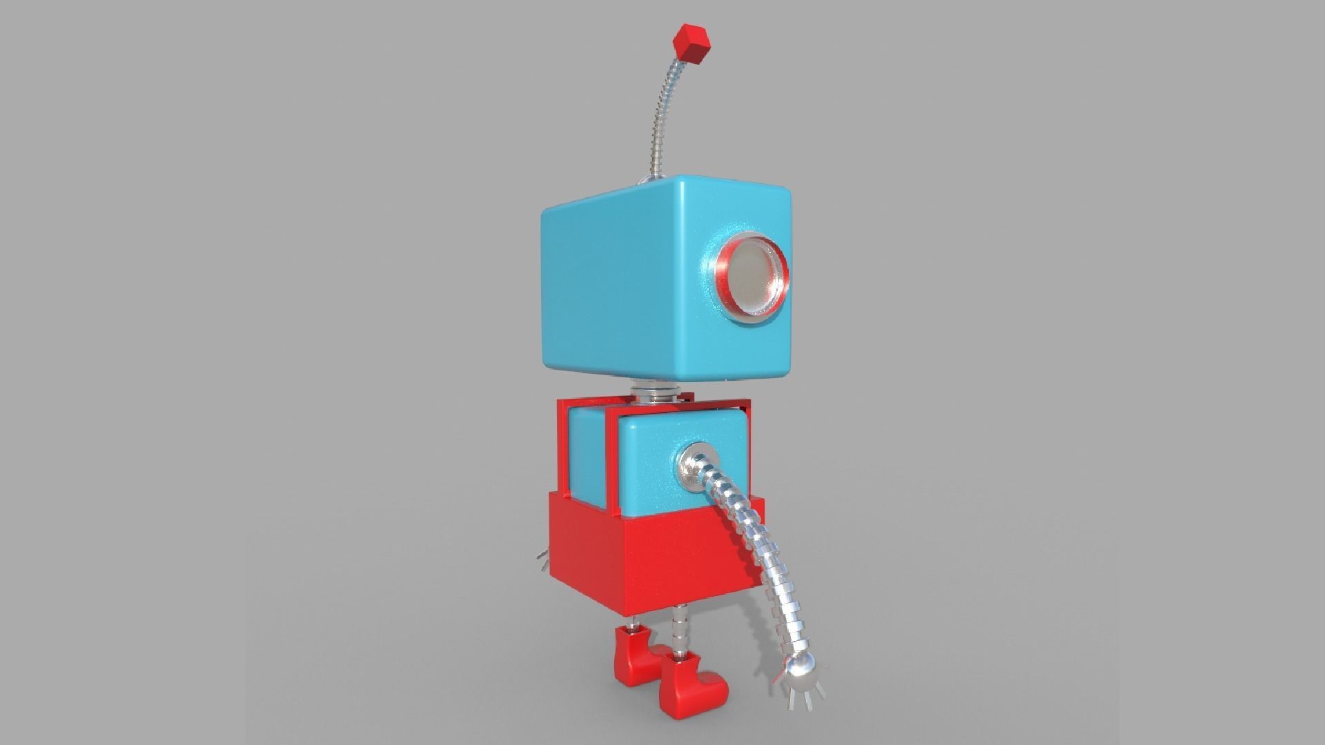 Robotic toy robot Low-poly 3D model_5