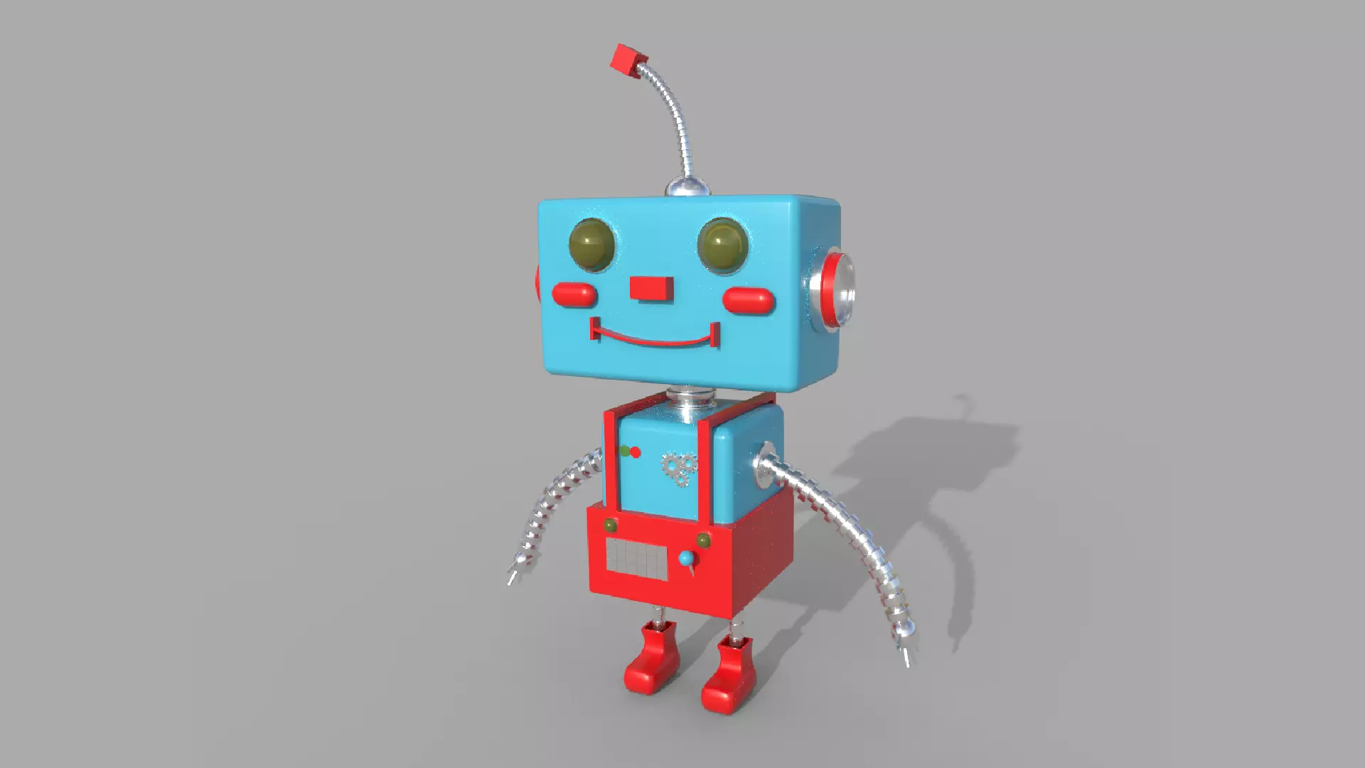 Robotic toy robot Low-poly 3D model_0