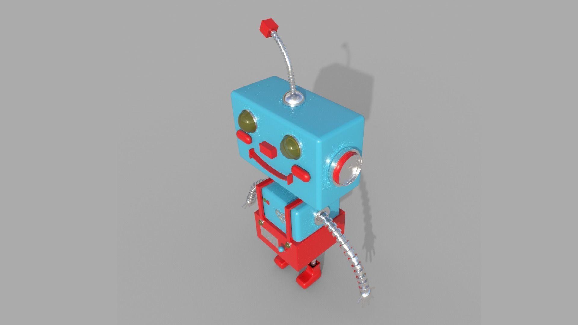 Robotic toy robot Low-poly 3D model_9