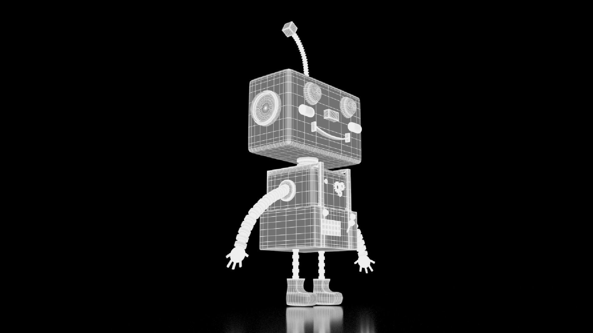 Robotic toy robot Low-poly 3D model_16