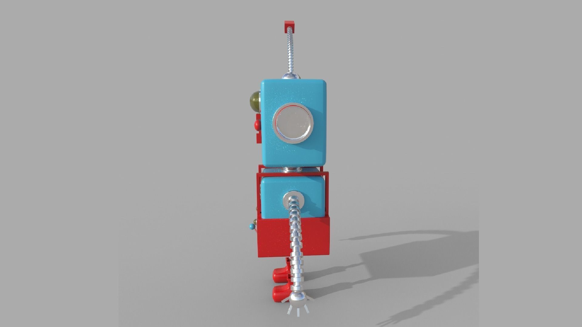 Robotic toy robot Low-poly 3D model_2