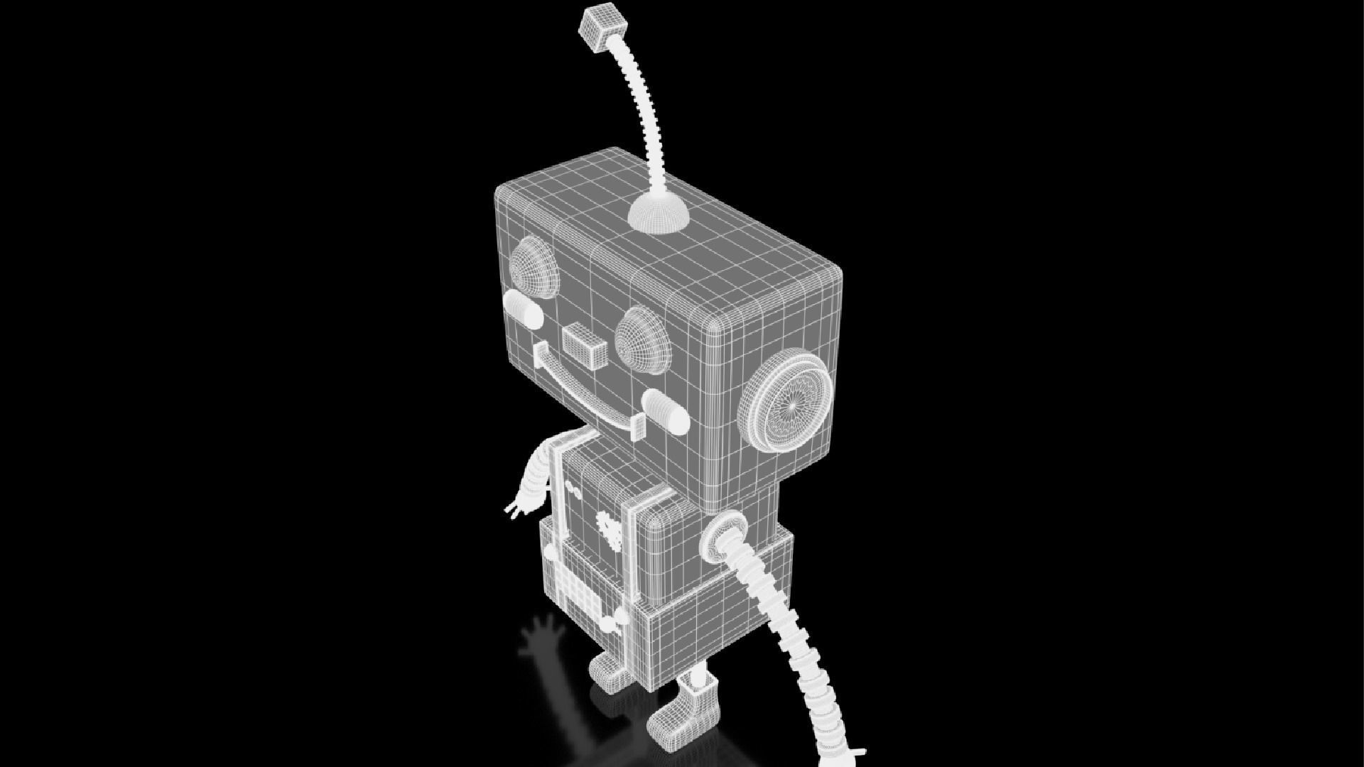 Robotic toy robot Low-poly 3D model_14