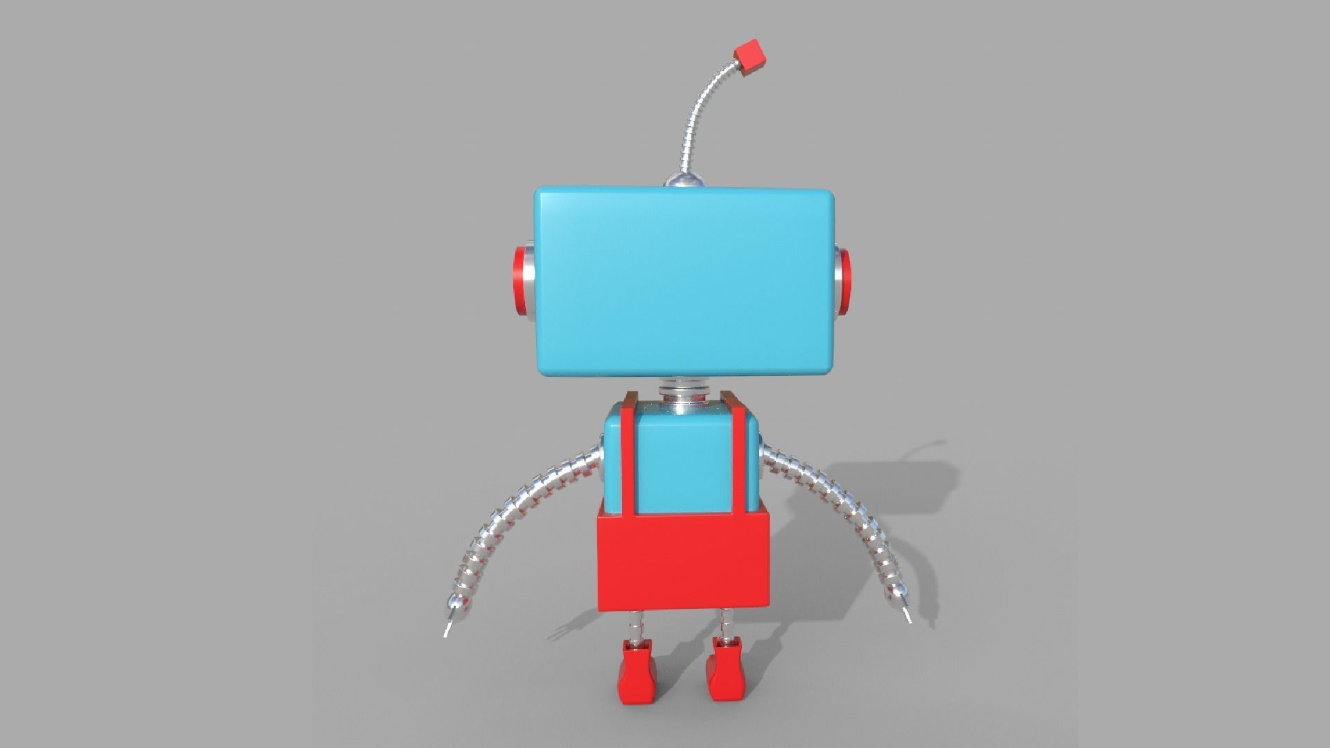 Robotic toy robot Low-poly 3D model_4