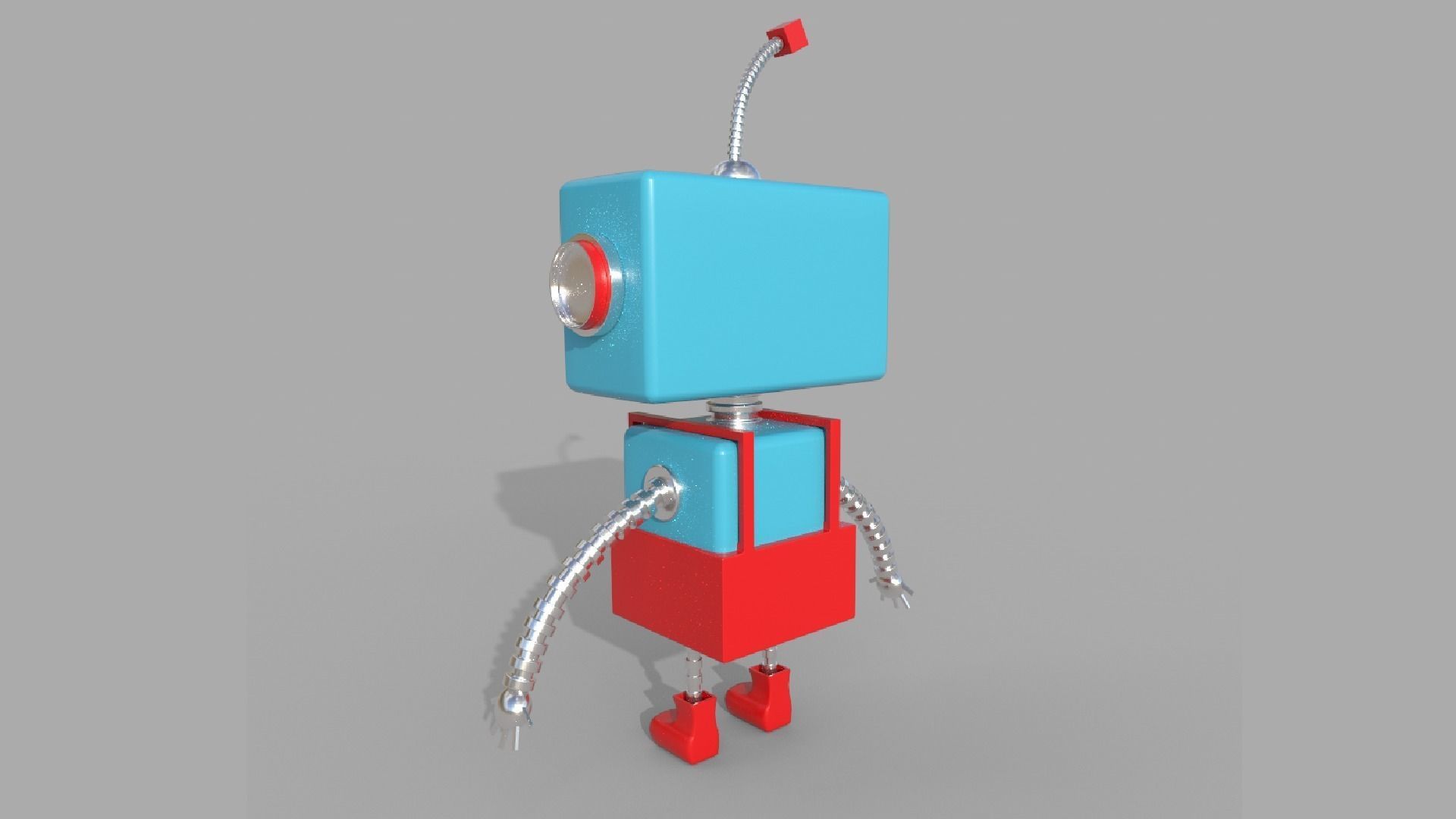 Robotic toy robot Low-poly 3D model_3