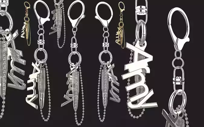 Army Key Tag Low-poly 3D model