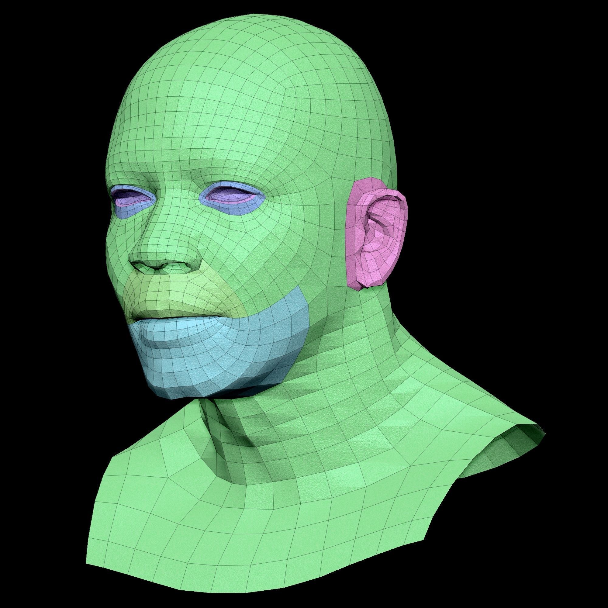 Retopologized Head Scan Juvante Henderson 3D model_6