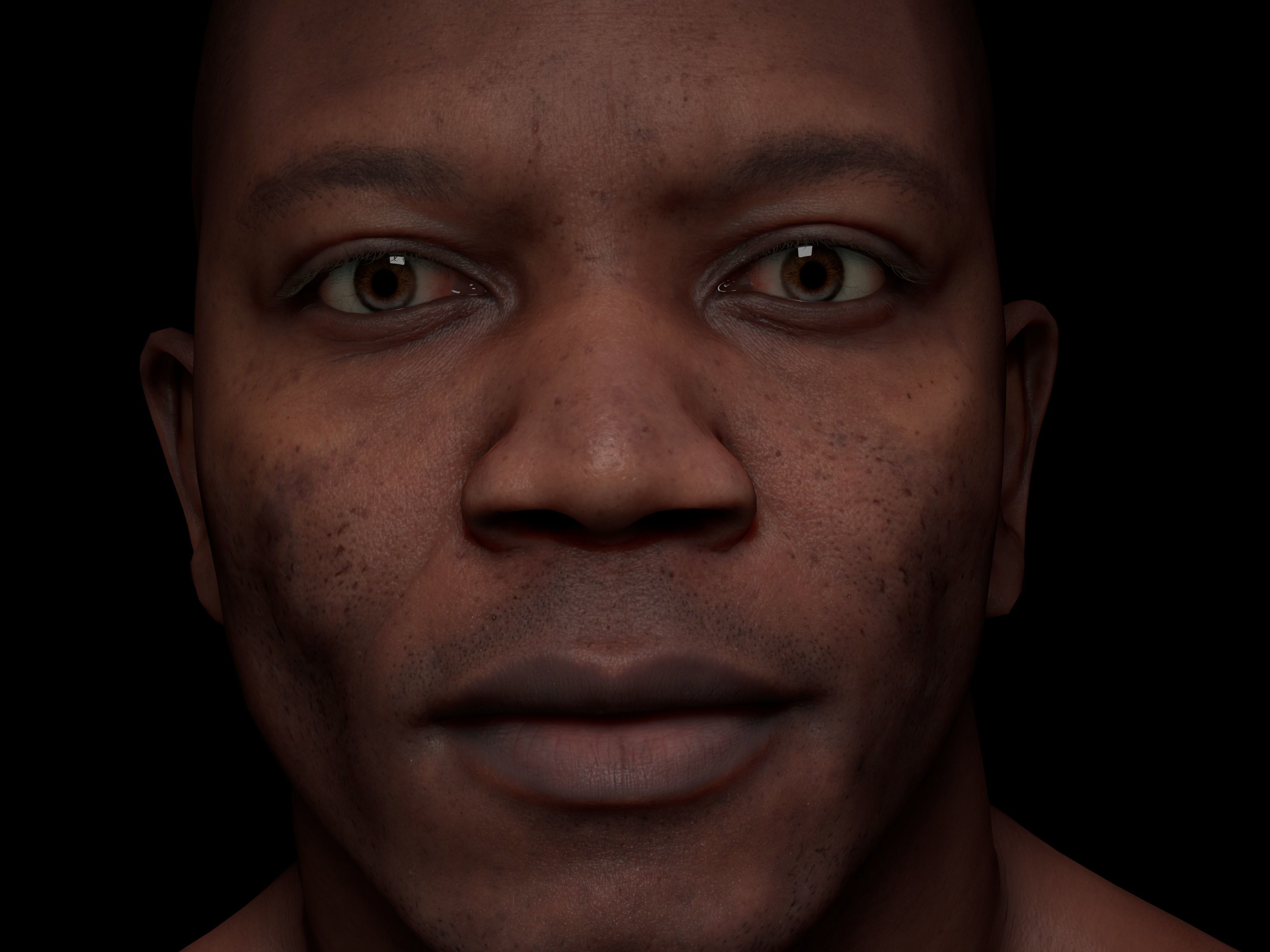 Retopologized Head Scan Juvante Henderson 3D model_8