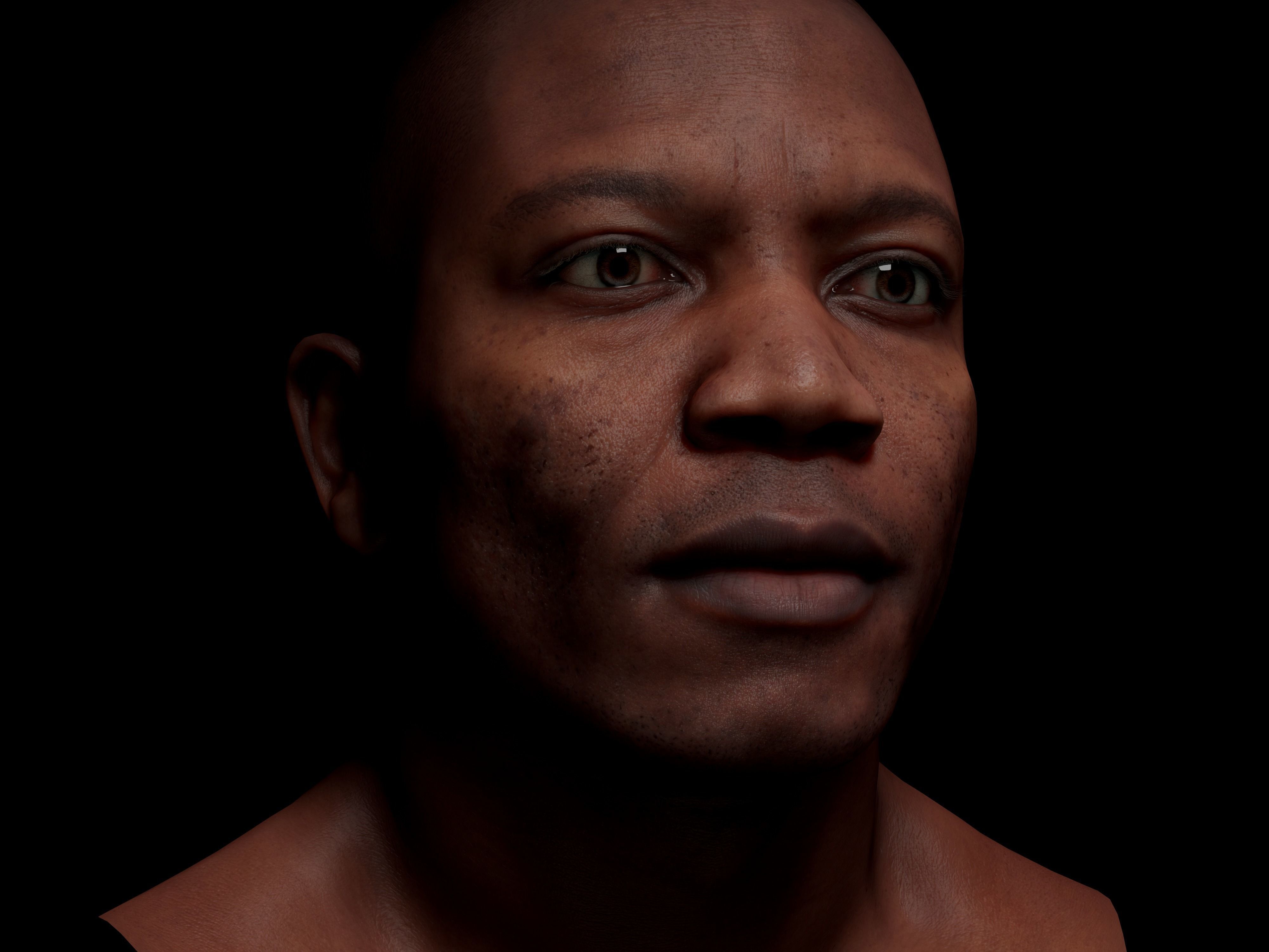 Retopologized Head Scan Juvante Henderson 3D model_7