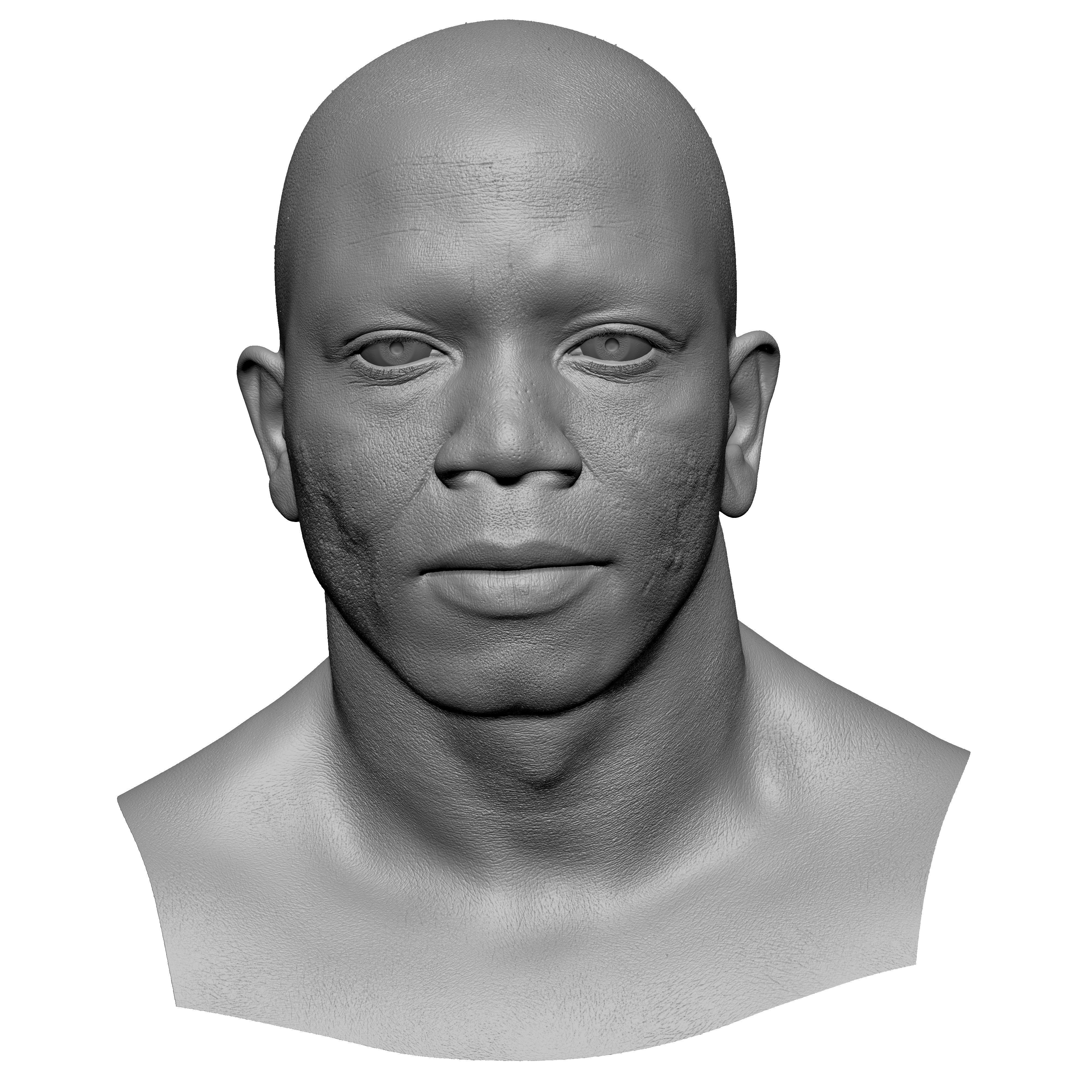 Retopologized Head Scan Juvante Henderson 3D model_2