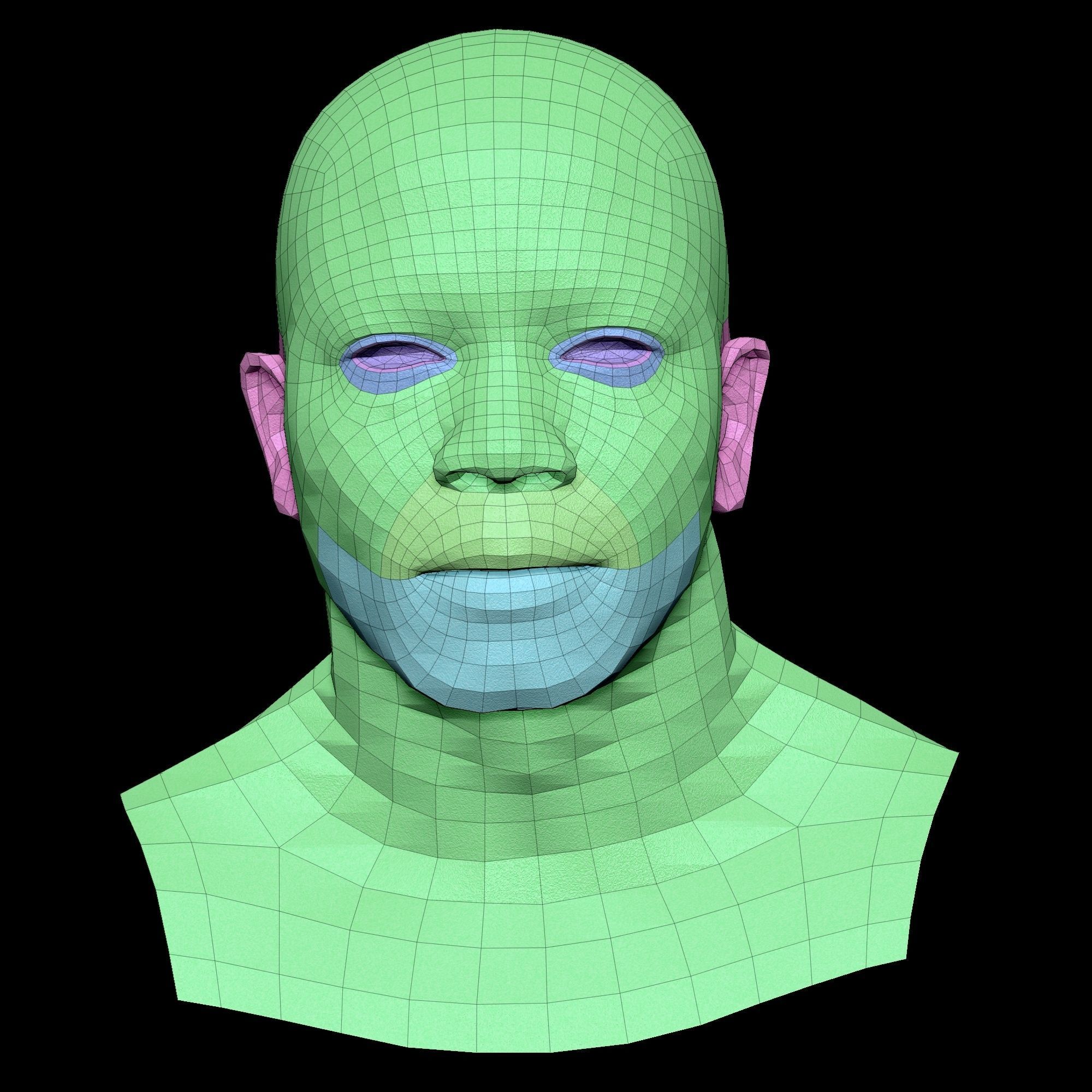 Retopologized Head Scan Juvante Henderson 3D model_5