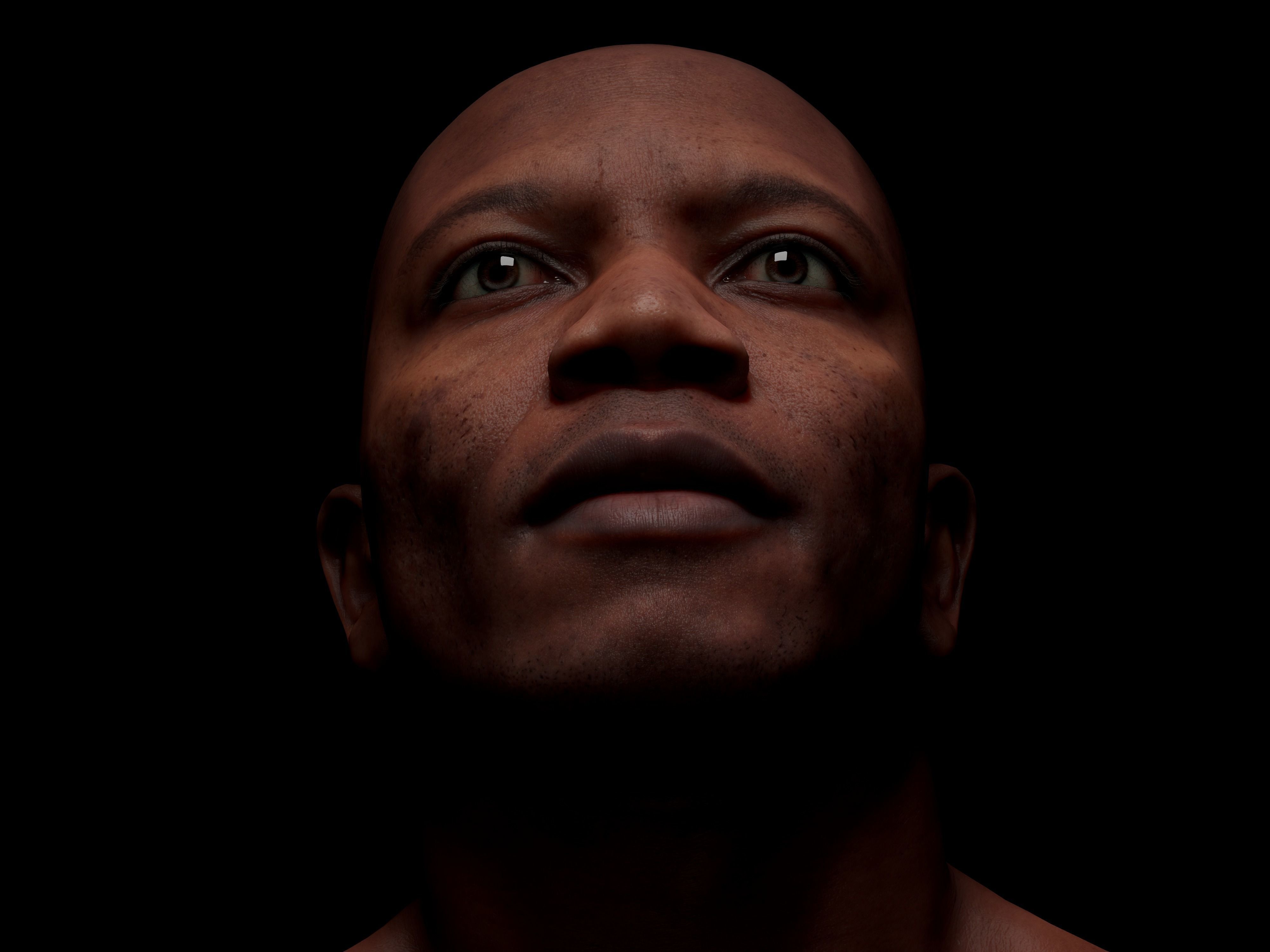 Retopologized Head Scan Juvante Henderson 3D model_9