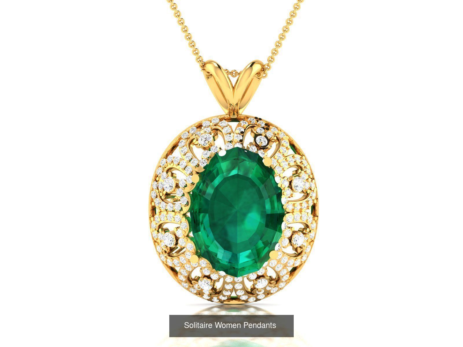 100 Diamond Pendant 3dm STL FBX OBJ Render Details Collection _19