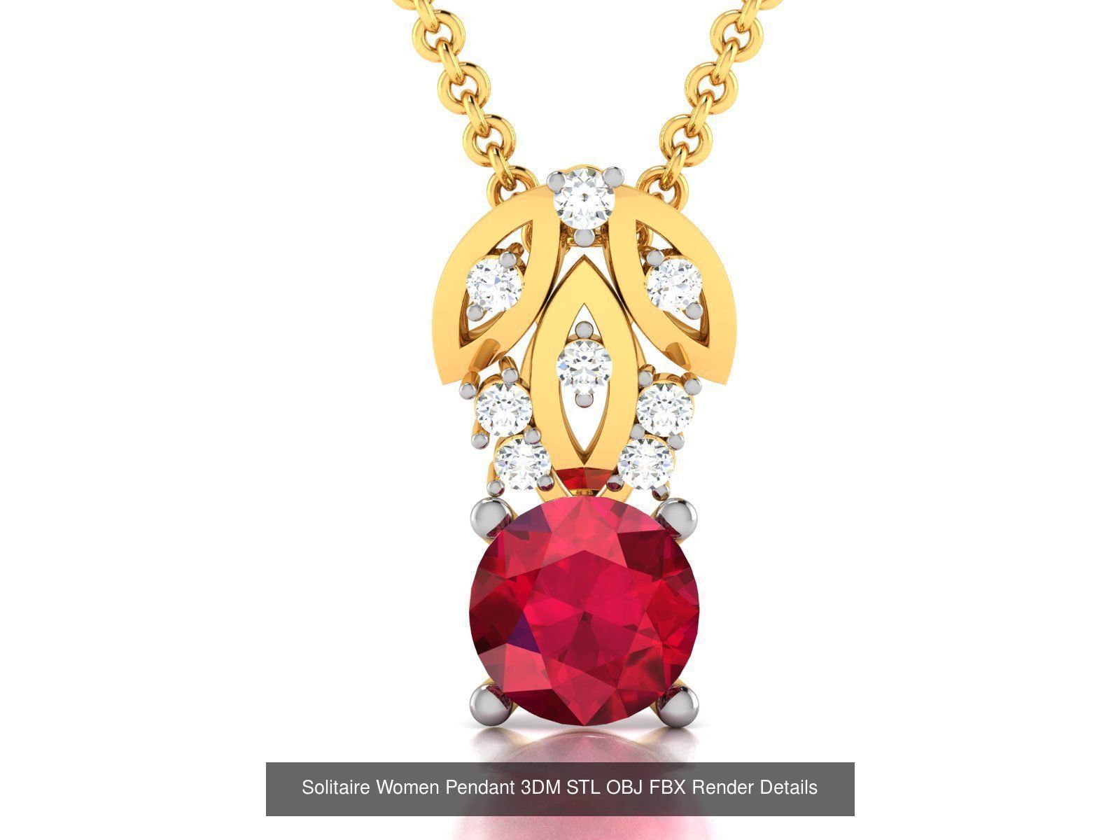 100 Diamond Pendant 3dm STL FBX OBJ Render Details Collection _77