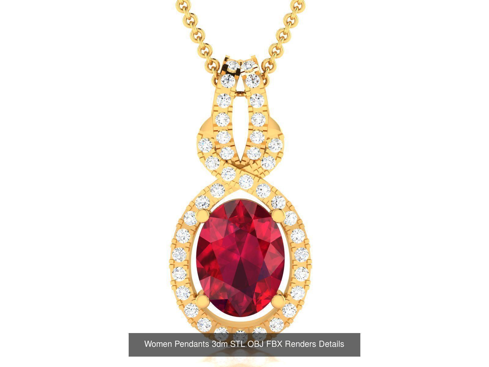 100 Diamond Pendant 3dm STL FBX OBJ Render Details Collection _117