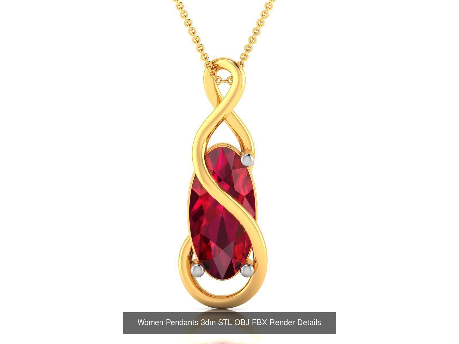 100 Diamond Pendant 3dm STL FBX OBJ Render Details Collection _104