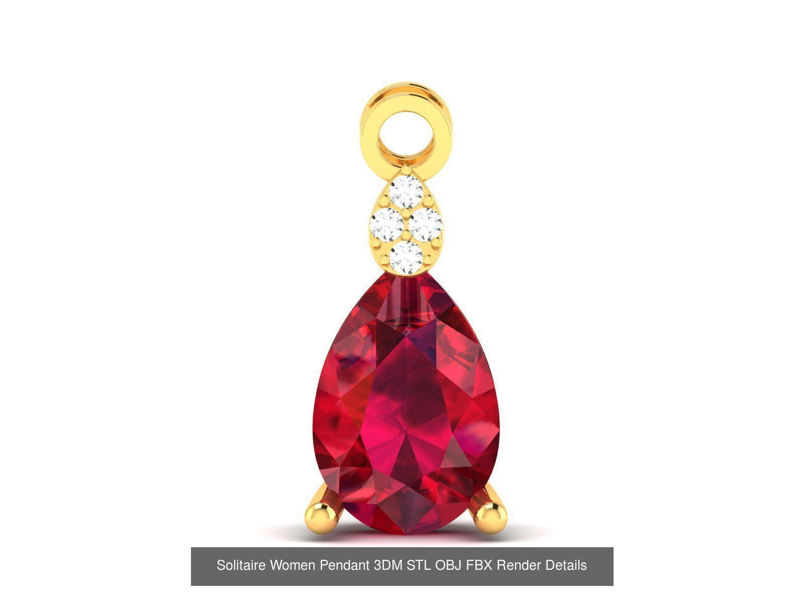 100 Diamond Pendant 3dm STL FBX OBJ Render Details Collection _76