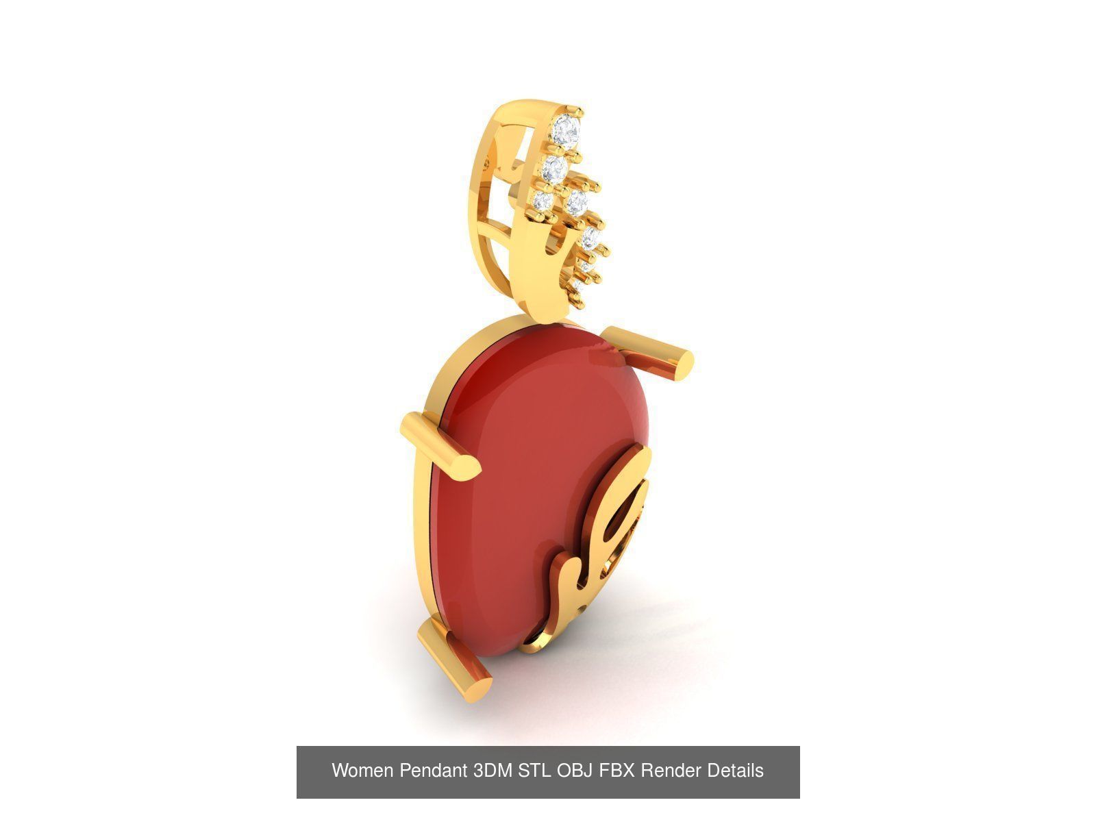 100 Diamond Pendant 3dm STL FBX OBJ Render Details Collection _44