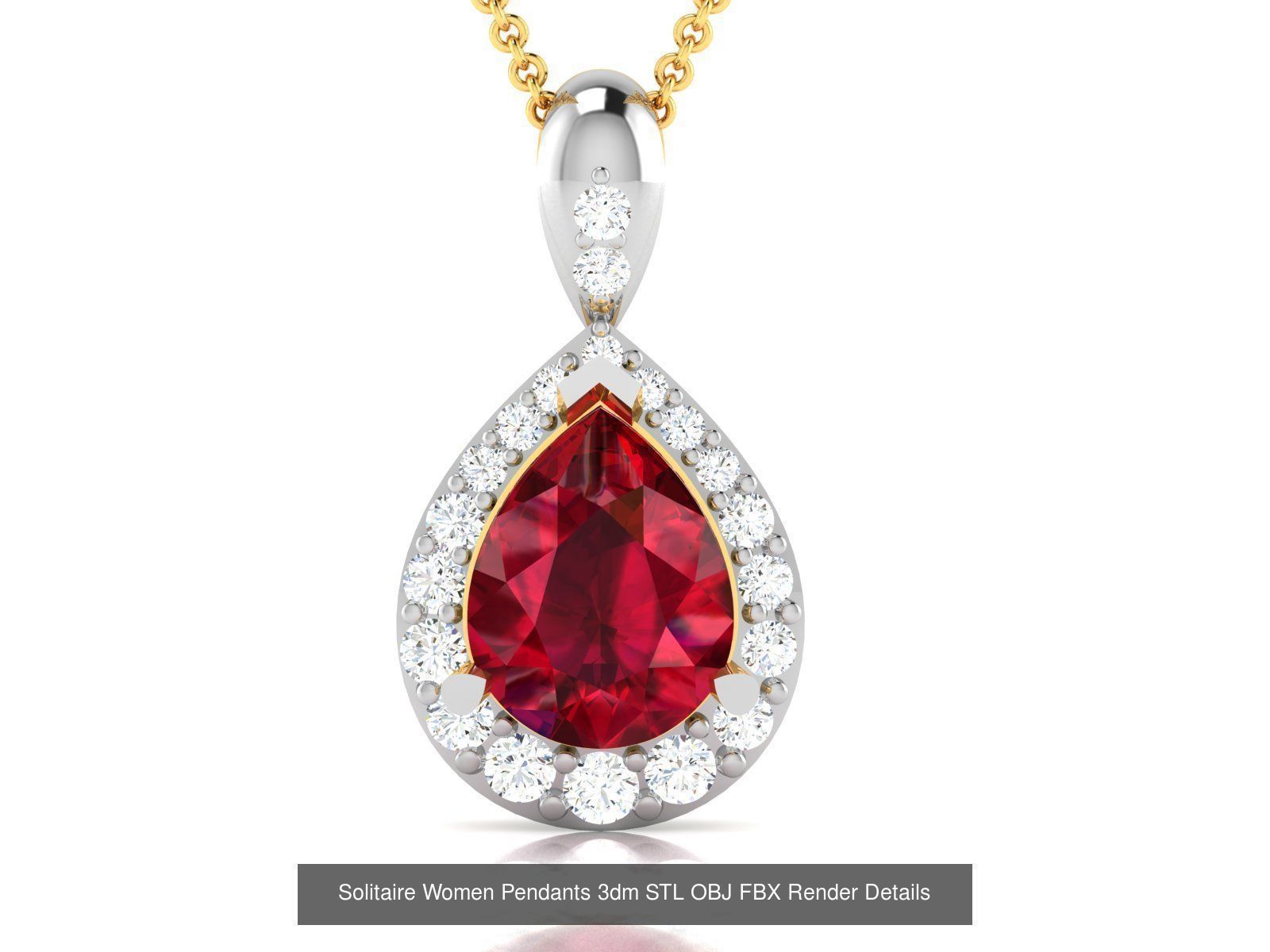 100 Diamond Pendant 3dm STL FBX OBJ Render Details Collection _58