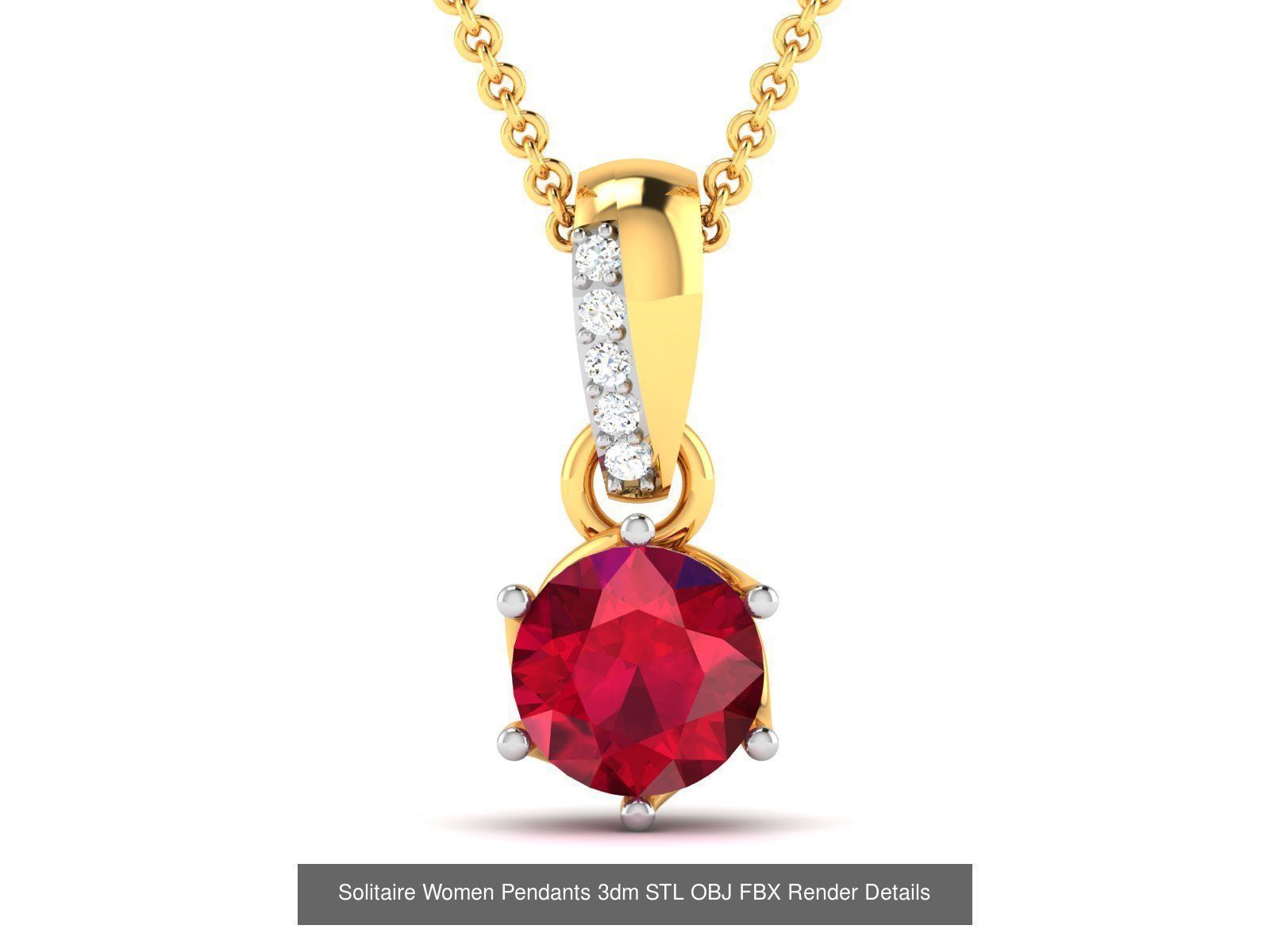 100 Diamond Pendant 3dm STL FBX OBJ Render Details Collection _65