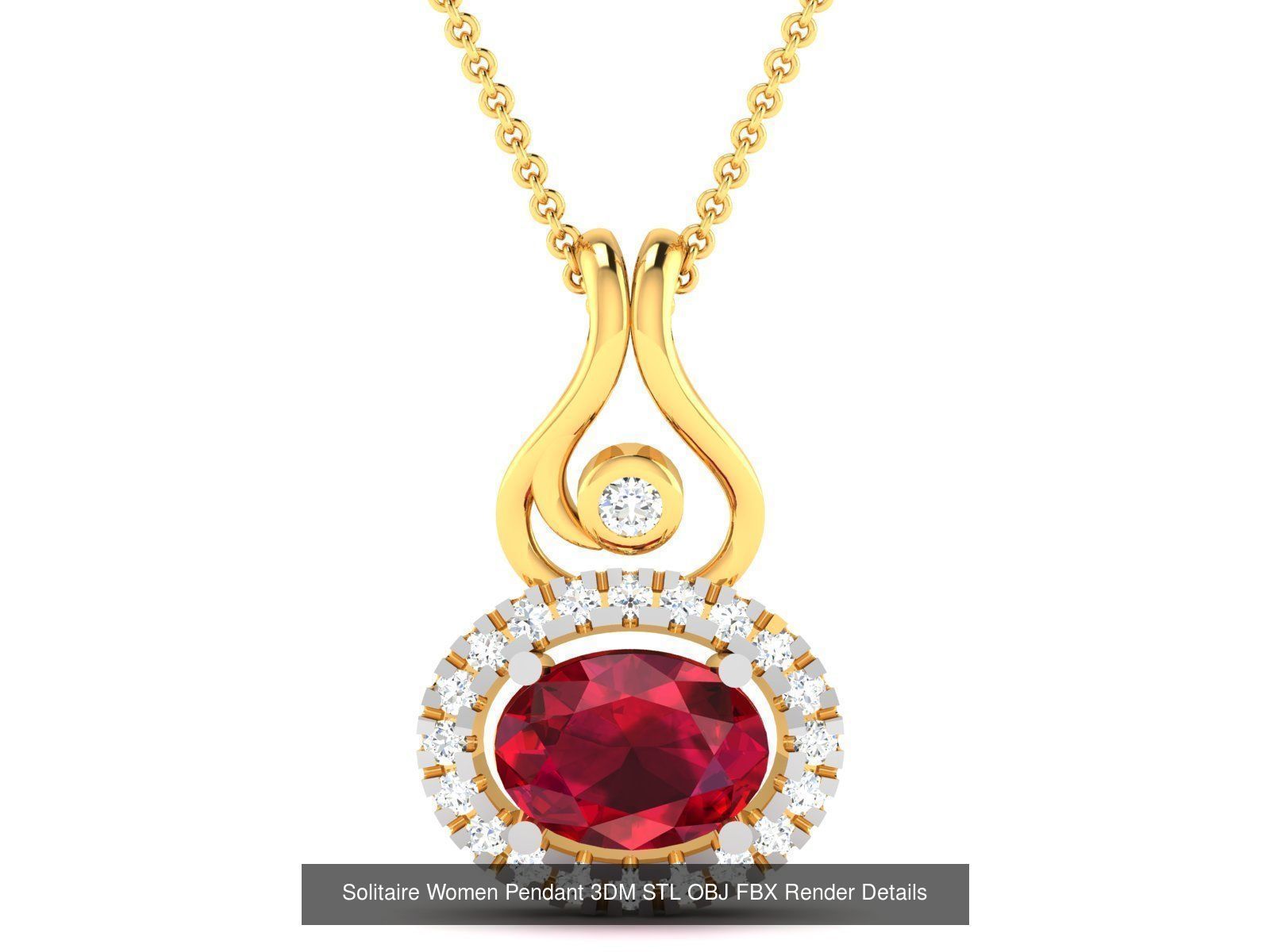 100 Diamond Pendant 3dm STL FBX OBJ Render Details Collection _86