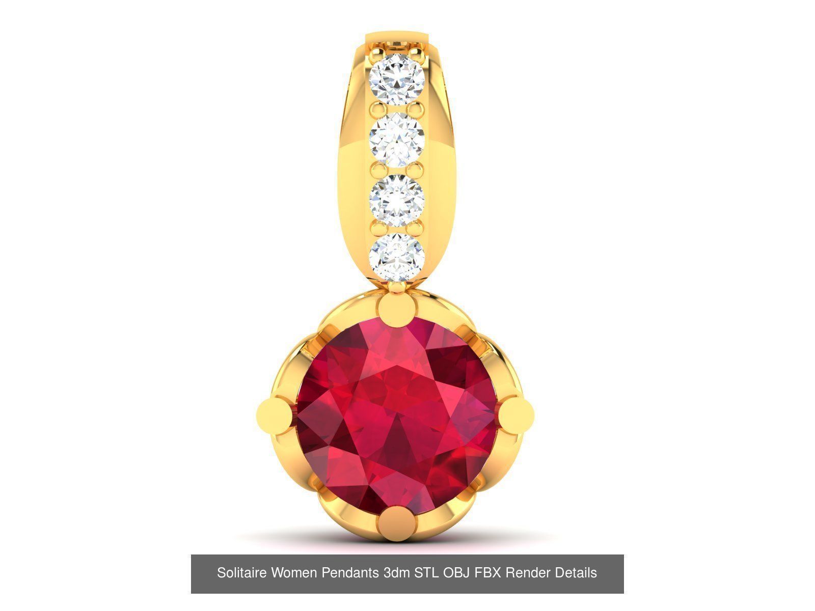 100 Diamond Pendant 3dm STL FBX OBJ Render Details Collection _64