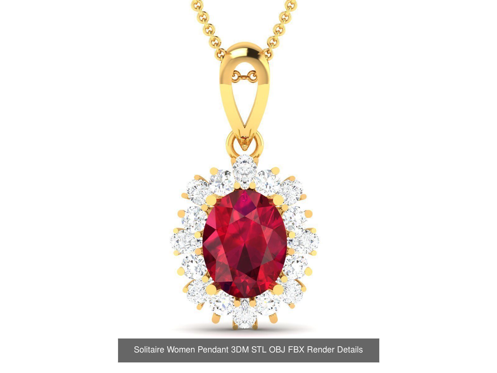 100 Diamond Pendant 3dm STL FBX OBJ Render Details Collection _83