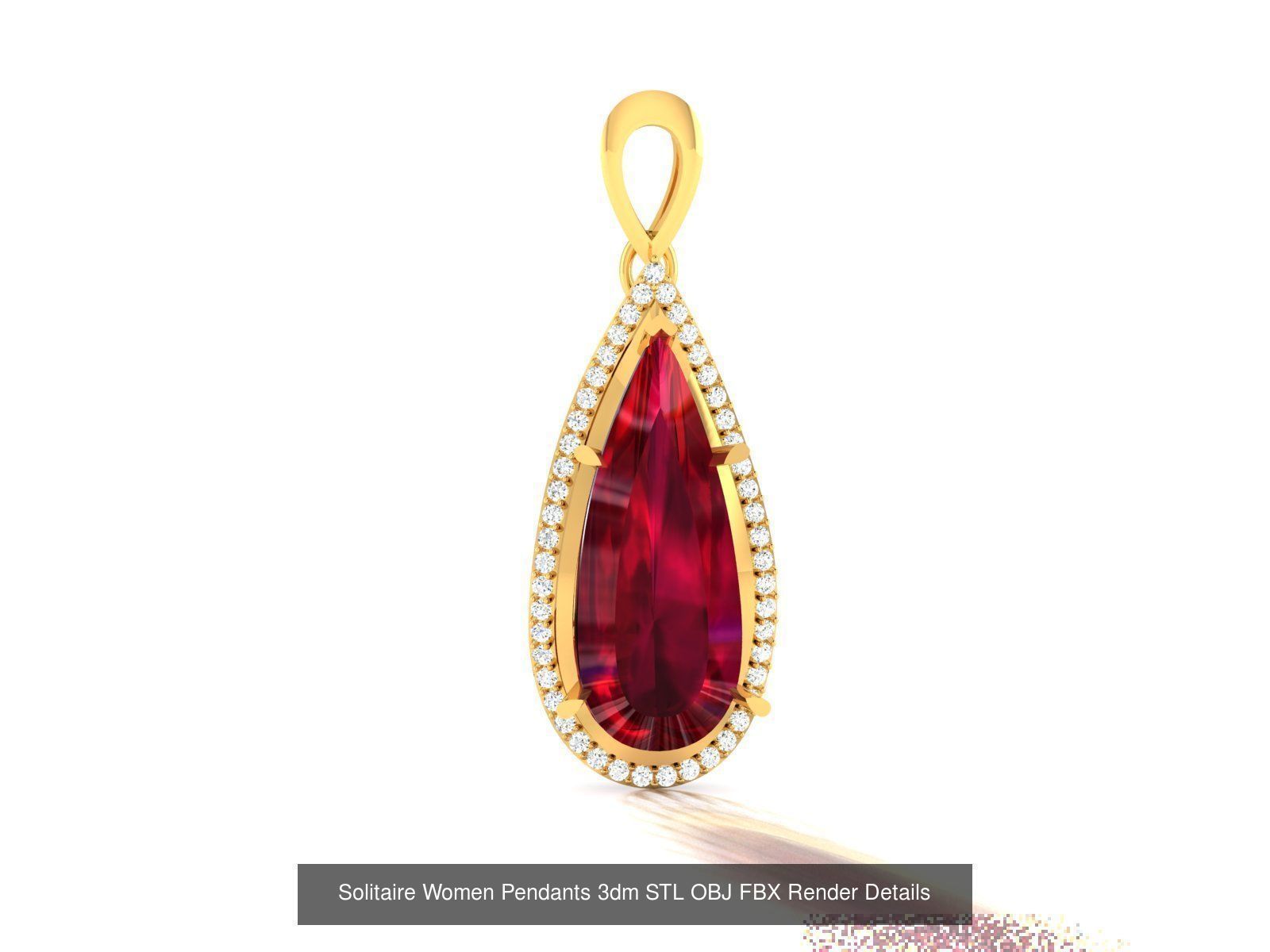 100 Diamond Pendant 3dm STL FBX OBJ Render Details Collection _74