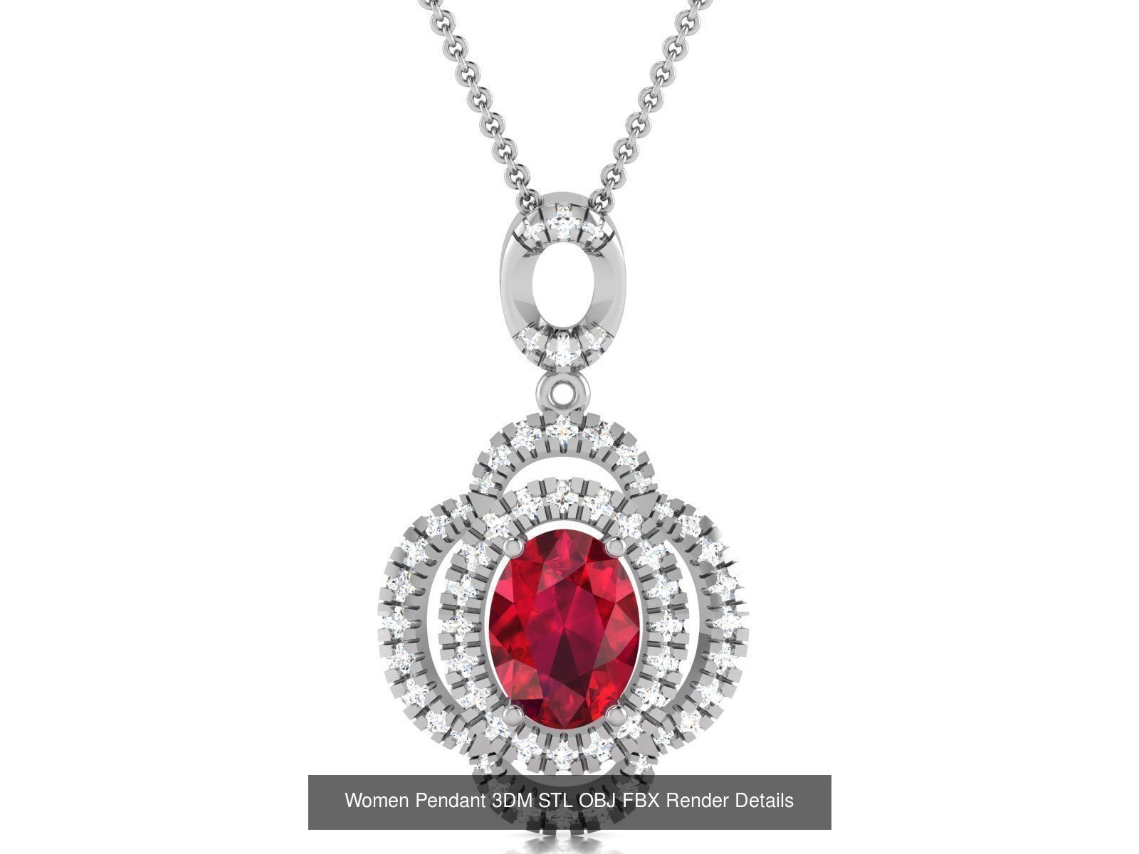 100 Diamond Pendant 3dm STL FBX OBJ Render Details Collection _47