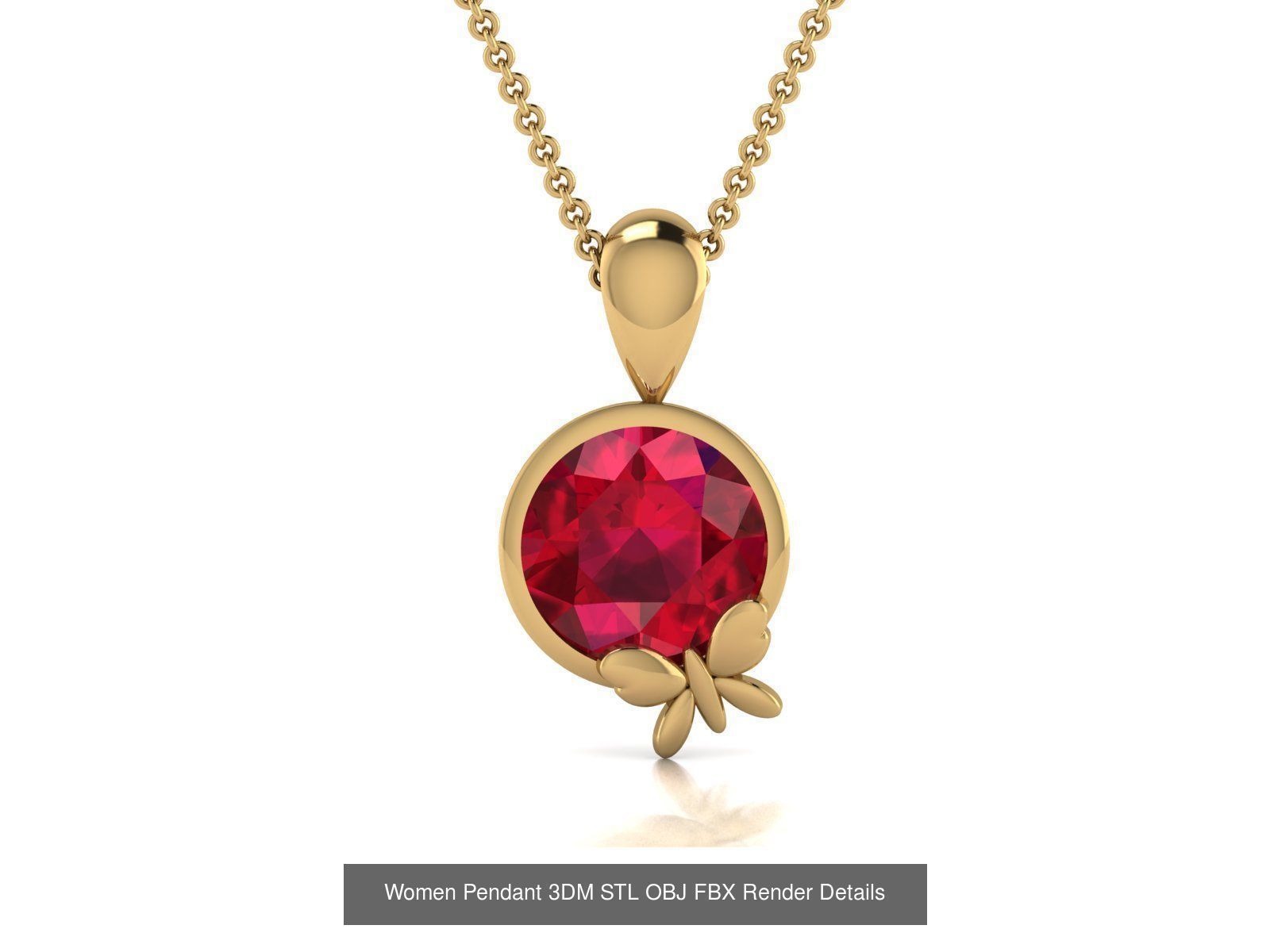 100 Diamond Pendant 3dm STL FBX OBJ Render Details Collection _49