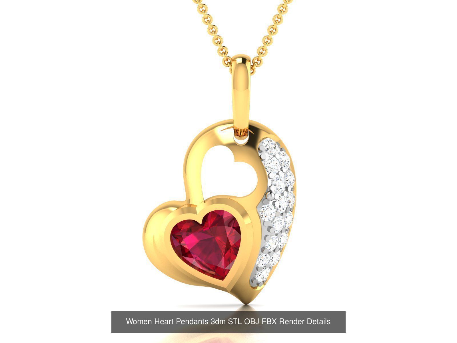 100 Diamond Pendant 3dm STL FBX OBJ Render Details Collection _94