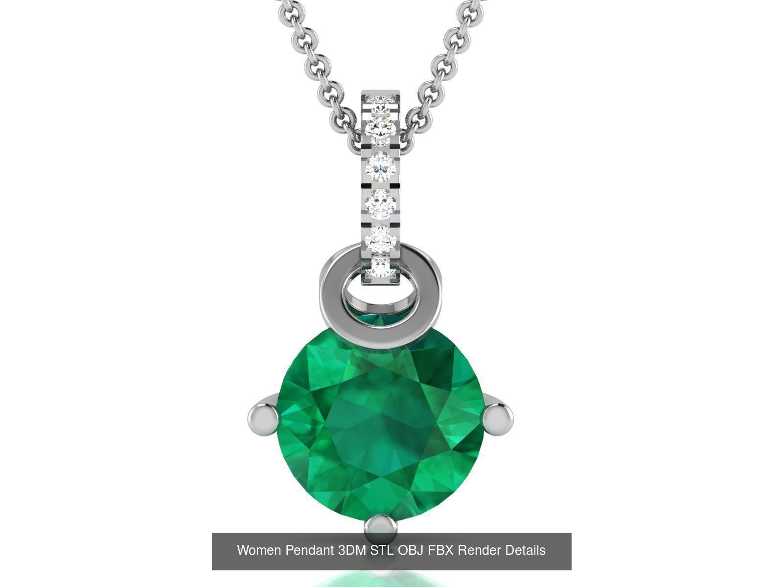 100 Diamond Pendant 3dm STL FBX OBJ Render Details Collection _43