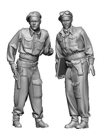 British tank crew WWII Nort-West Europe 3D print model_0
