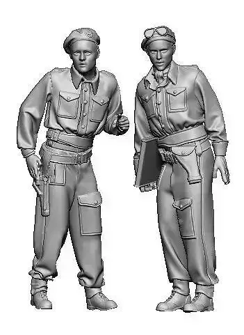 British tank crew WWII Nort-West Europe 3D print model