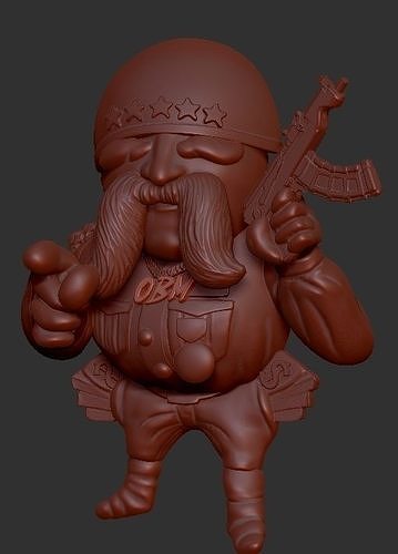 Soldier Model pakistan army cartoon holding 3D print model