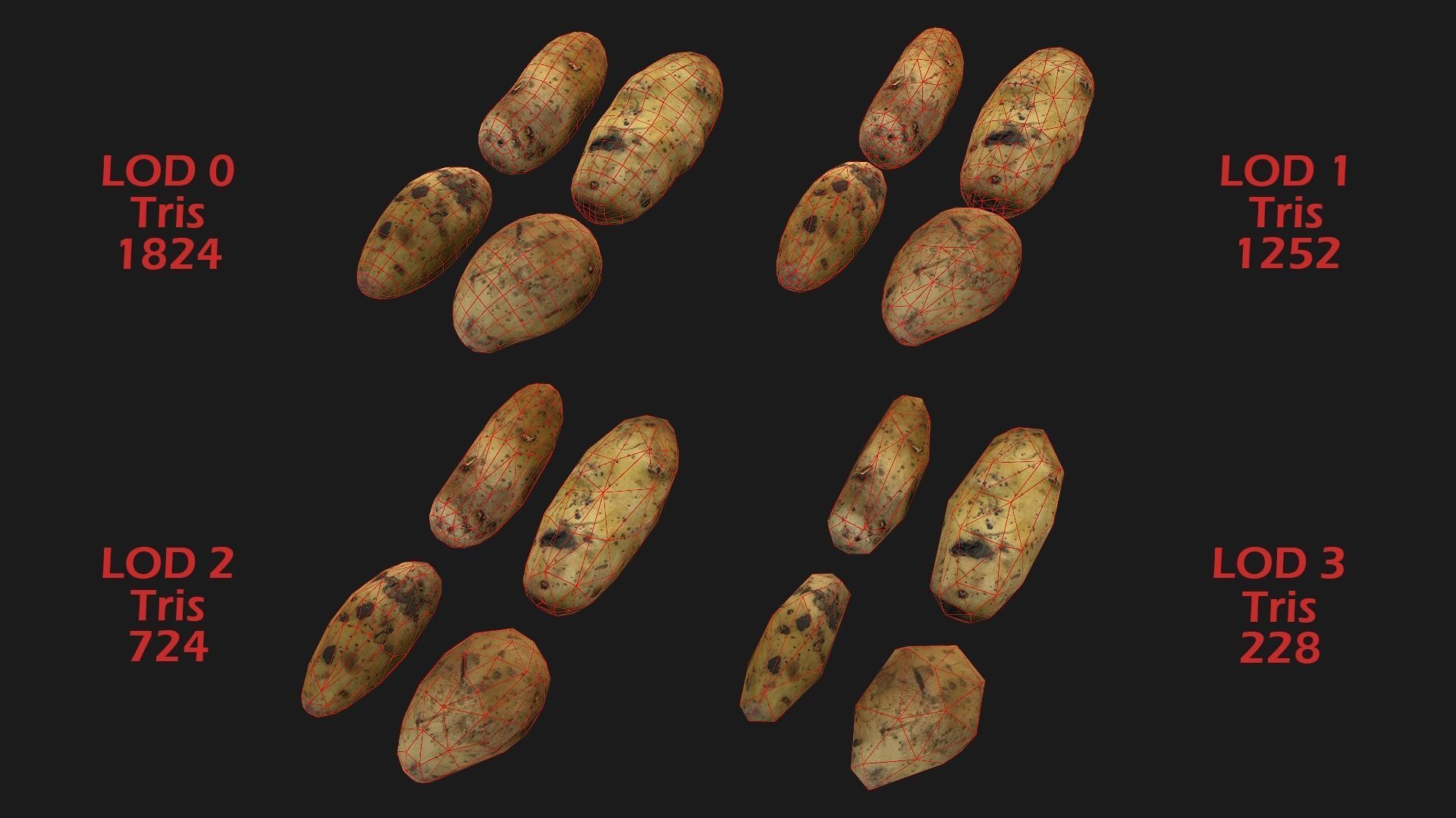 Basket with Vegetables Low-poly 3D model_27