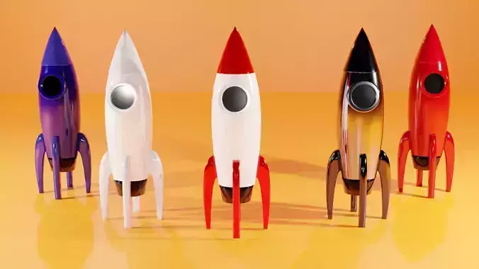 Cartoon Rocket 3D print model
