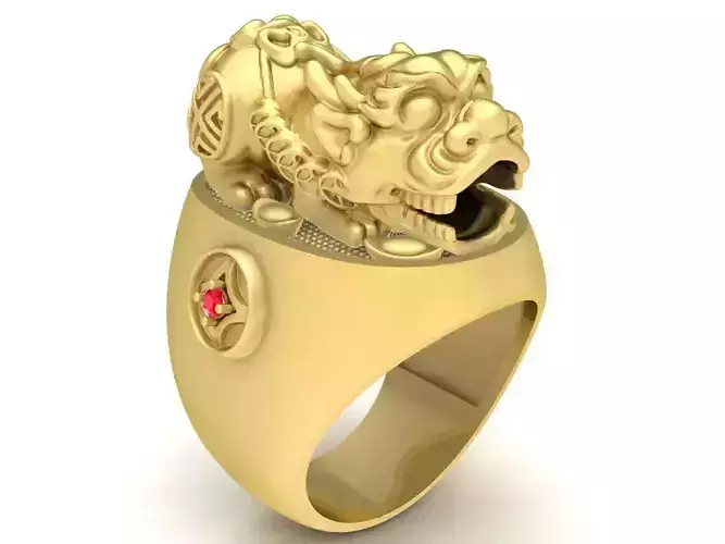 fengshui lucky pixiu ring 3612 3D print model