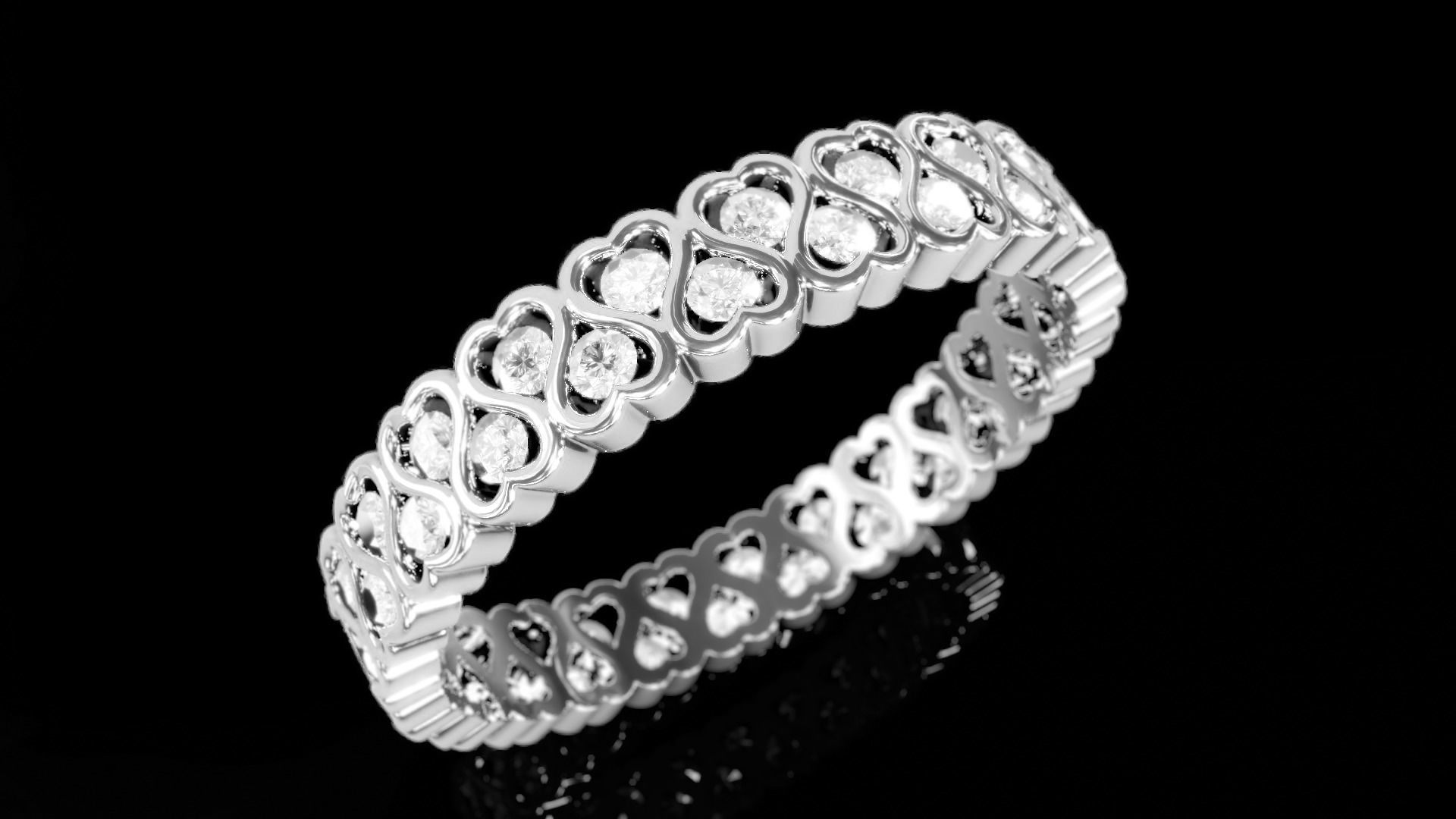 Wedding Infinity Heart Ring - Allsize 3D print model_3