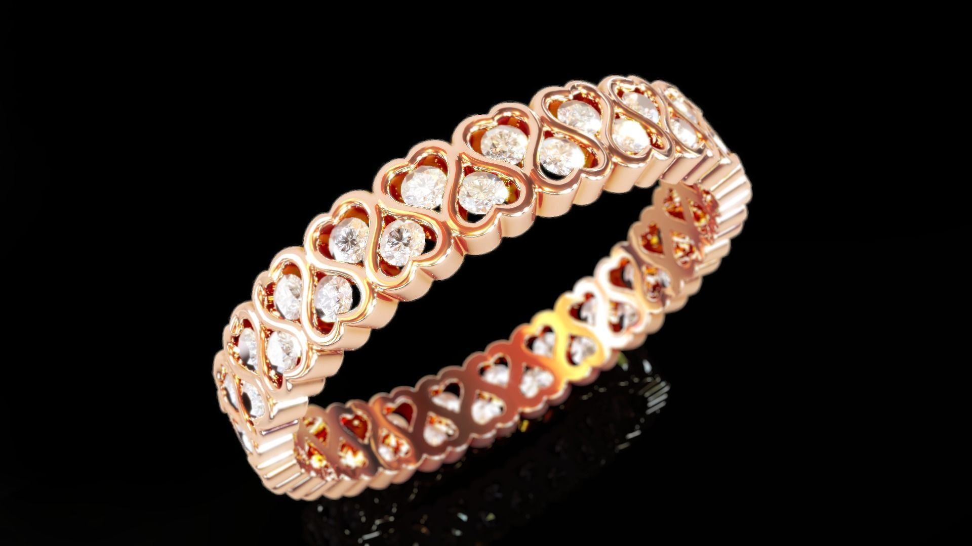 Wedding Infinity Heart Ring - Allsize 3D print model_2