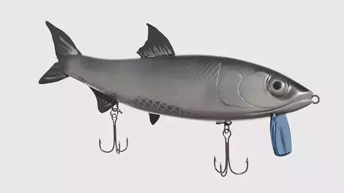 Detailed Fishing Rod Lure Low-poly 3D model