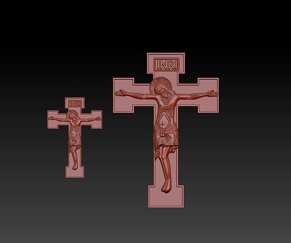 Jesus Christ Crucifixion Wooden Catholic Cross 3D print model